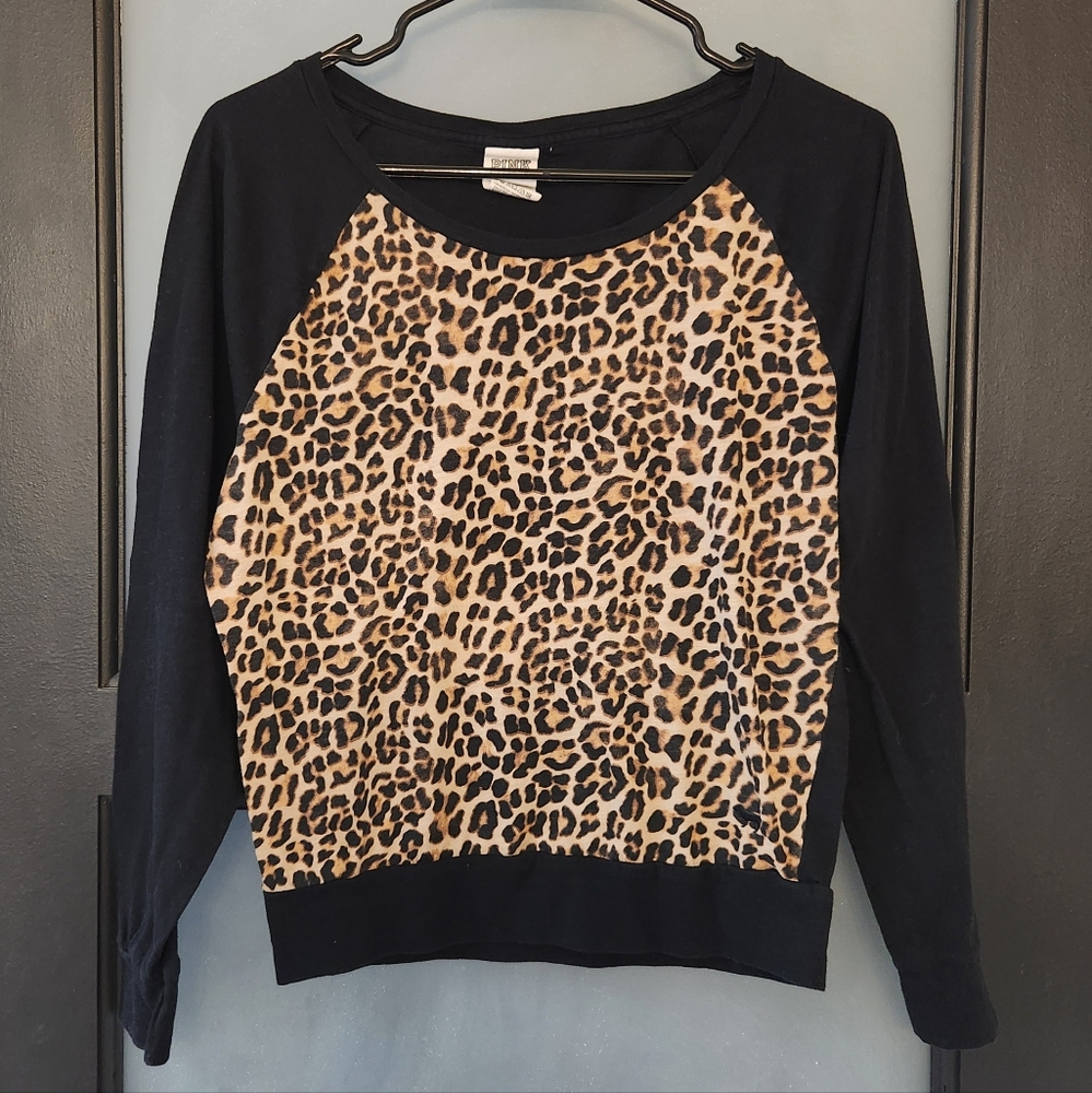 Victoria's Secret PINK Leopard Print Long Sleeved Shirt